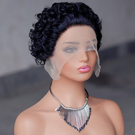 Pixie Curly 13x1 Lace Front Human Hair Wig - Short Bouncy Curls - WigWonders