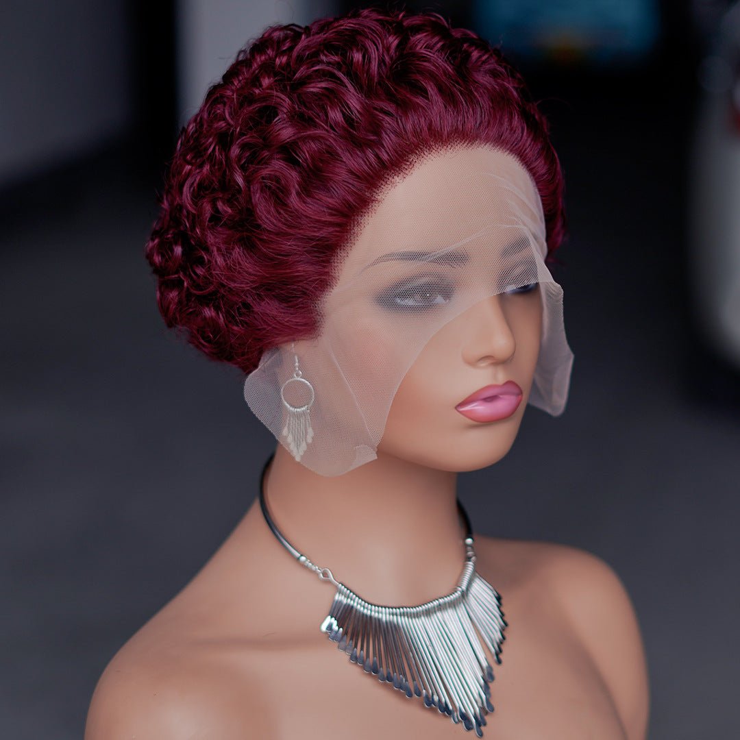 Pixie Curly 13x1 Lace Front Human Hair Wig - Short Bouncy Curls - WigWonders