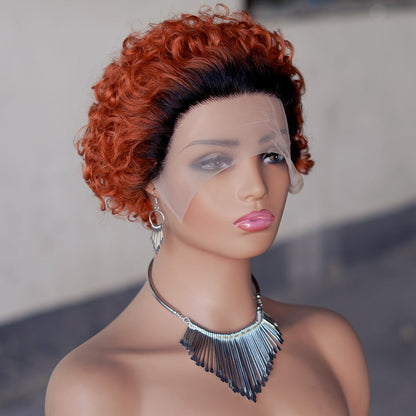 Pixie Curly 13x1 Lace Front Human Hair Wig - Short Bouncy Curls - WigWonders