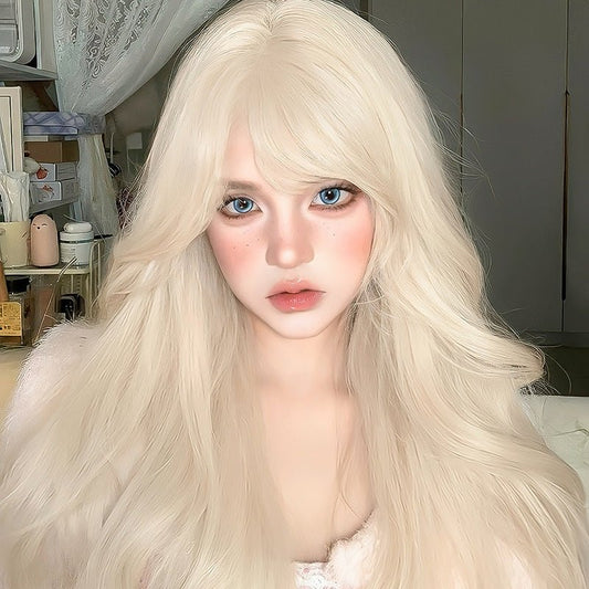 Platinum Blonde Long Wavy JK - Style Full Head Wig - 24" - WigWonders