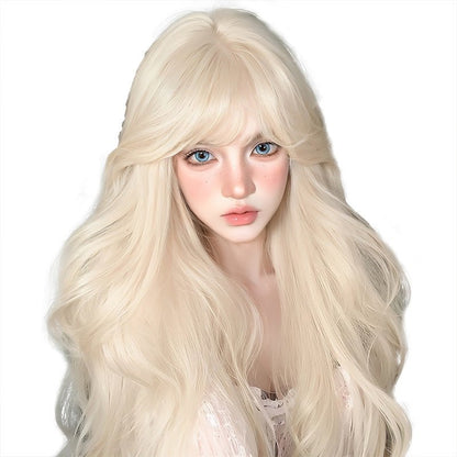 Platinum Blonde Long Wavy JK - Style Full Head Wig - 24" - WigWonders