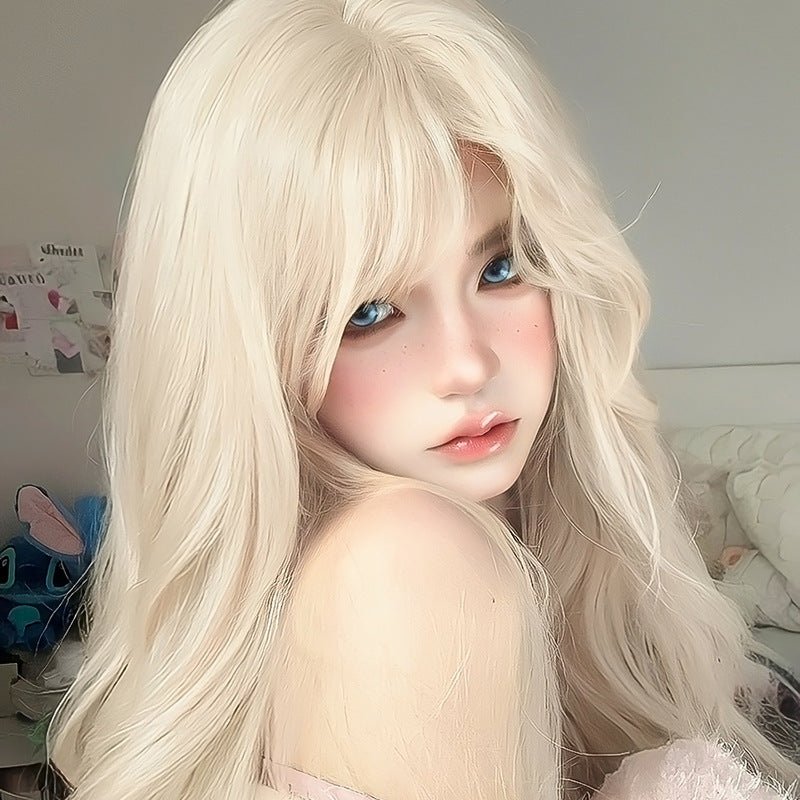 Platinum Blonde Long Wavy JK - Style Full Head Wig - 24" - WigWonders