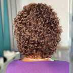 Short Curly Human Hair Wig with Bangs – 150% Density - WigWonders