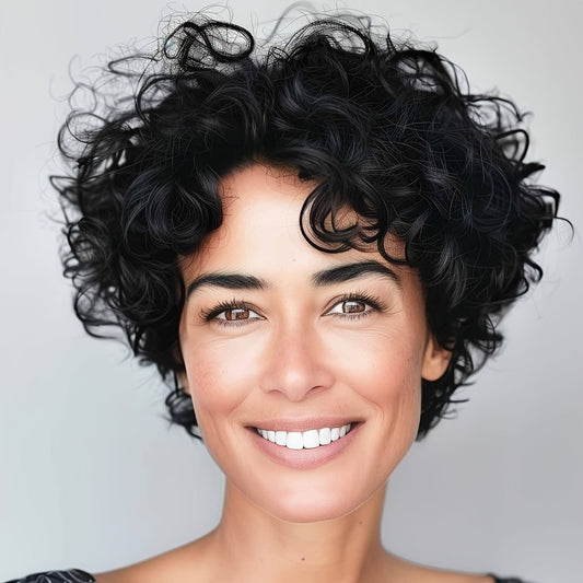 Short Curly Wave Human Hair Wig - Glueless Natural Look - WigWonders