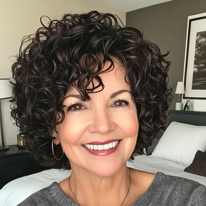 Short Curly Wave Human Hair Wig - Glueless Natural Look - WigWonders