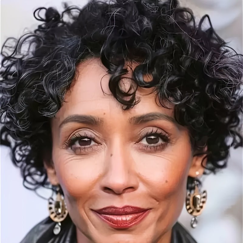 Short Curly Wave Human Hair Wig - Glueless Natural Look - WigWonders