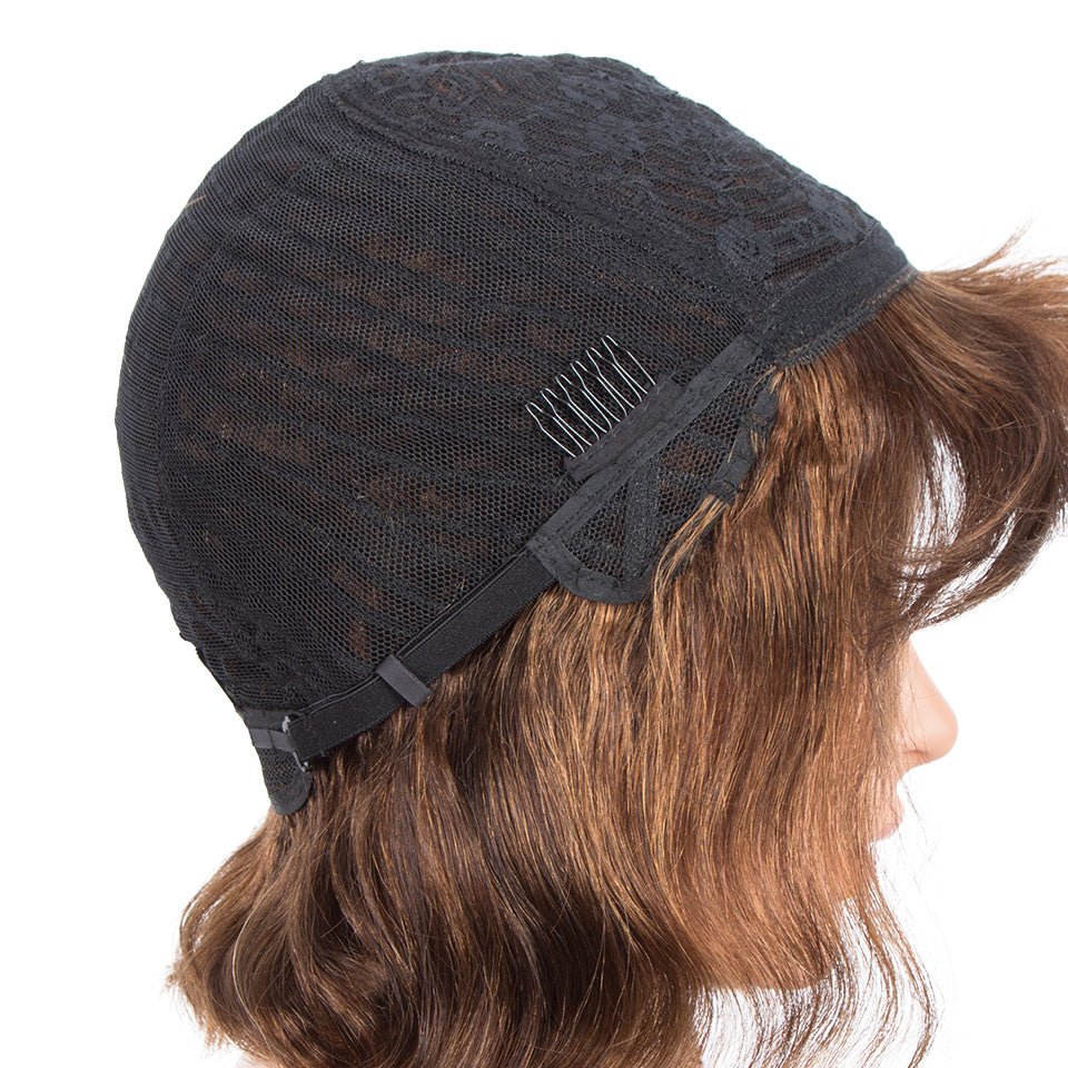 Short Pixie Bob Human Hair Wig with Bangs - Lace Front - WigWonders