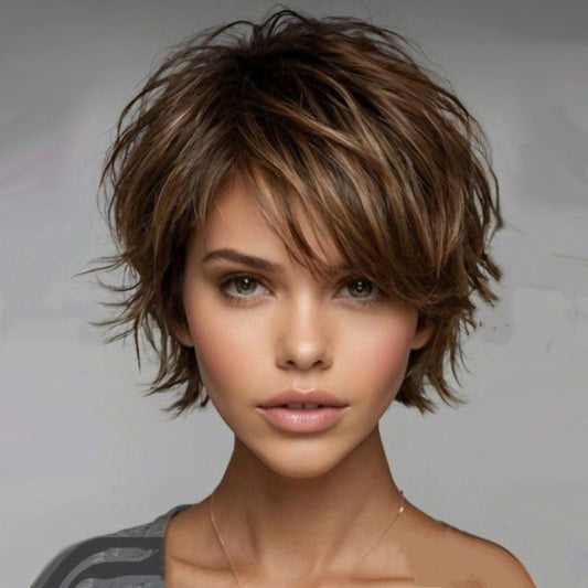 Short Pixie Human Hair Wig with Bangs - Glueless - WigWonders