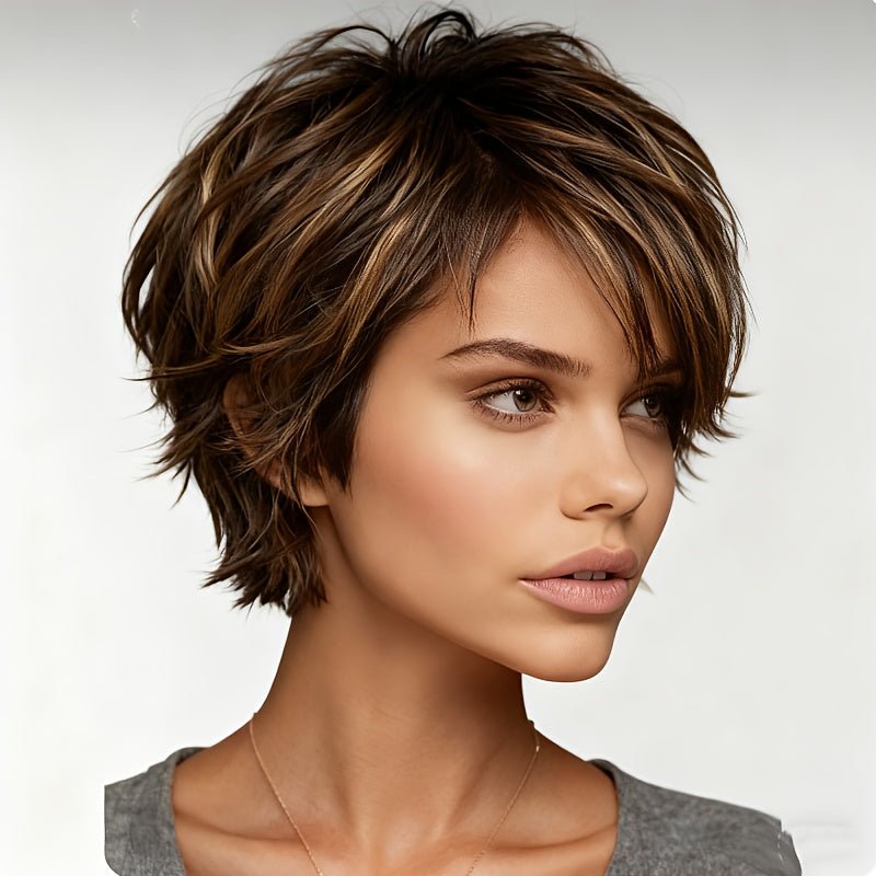 Short Pixie Human Hair Wig with Bangs - Glueless - WigWonders