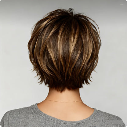 Short Pixie Human Hair Wig with Bangs - Glueless - WigWonders