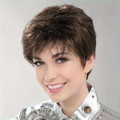 Short Straight Human Hair Wig - Remy Brazilian - WigWonders