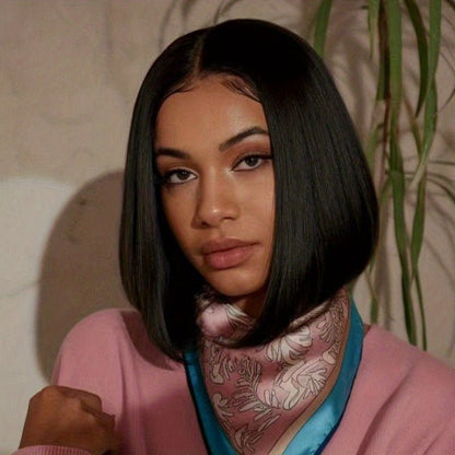 Silky Straight 4x4 Lace Bob Human Hair Wig Pre - Plucked - WigWonders