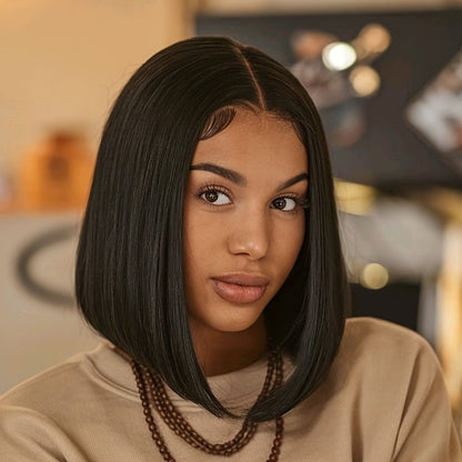 Silky Straight 4x4 Lace Bob Human Hair Wig Pre - Plucked - WigWonders