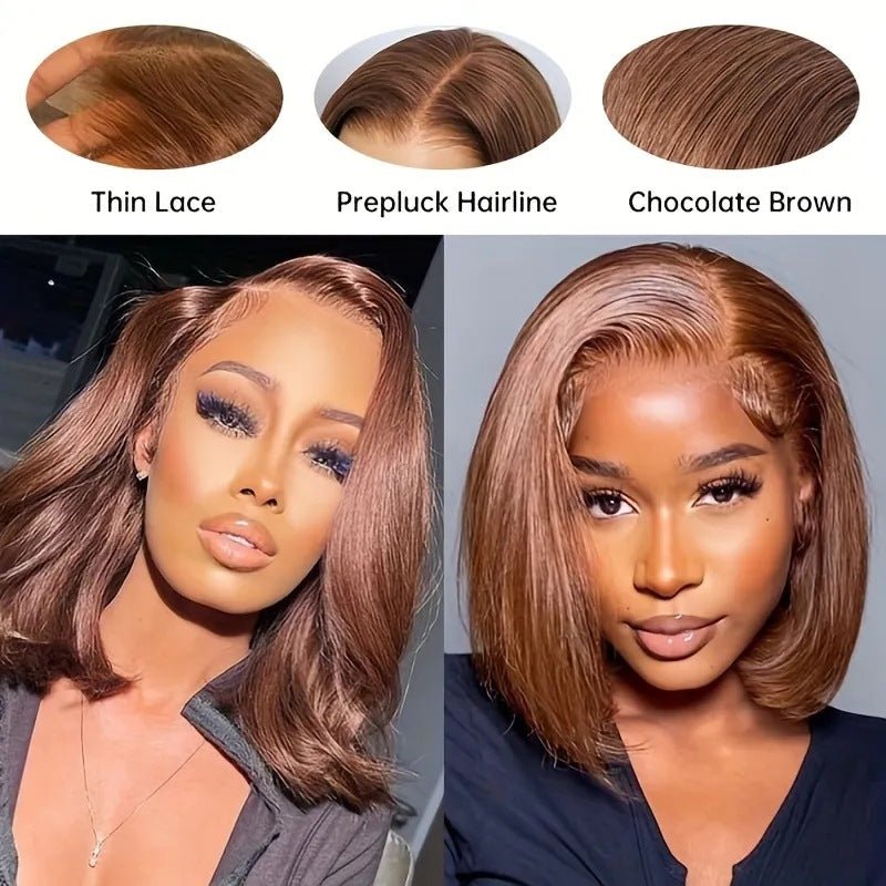 Straight Bob 13x4 Lace Front Human Hair Wig - WigWonders
