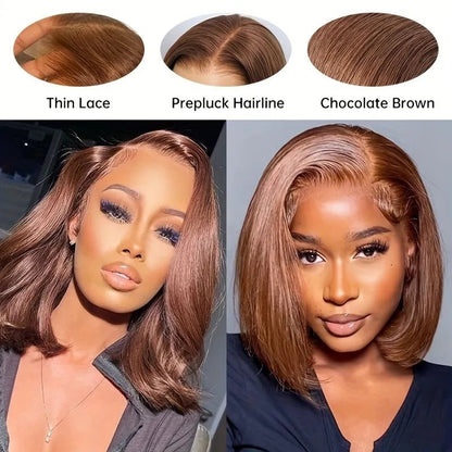 Straight Bob 13x4 Lace Front Human Hair Wig - WigWonders