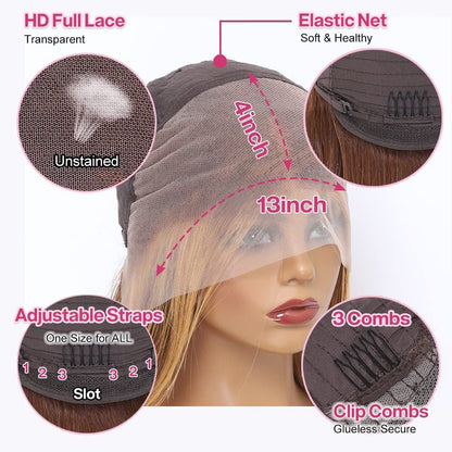 Straight Bob 13x4 Lace Front Human Hair Wig - WigWonders