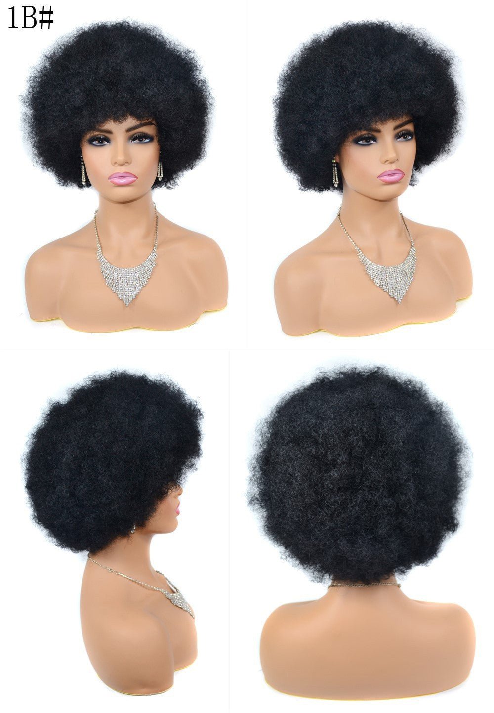 Synthetic Afro Curly Wig - Voluminous Kinky Style - WigWonders