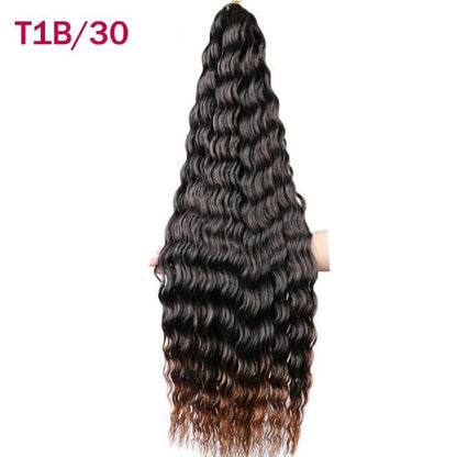 Synthetic Deep Wave Crochet Bulk Hair Multiple Colors - WigWonders