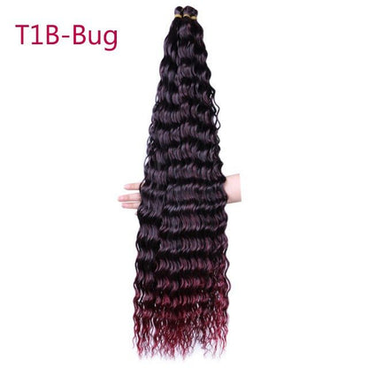 Synthetic Deep Wave Crochet Bulk Hair Multiple Colors - WigWonders