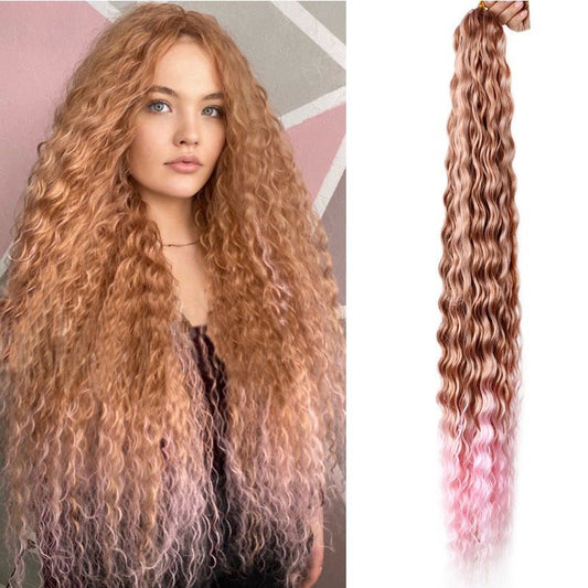 Synthetic Deep Wave Crochet Bulk Hair Multiple Colors - WigWonders