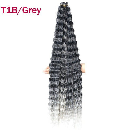 Synthetic Deep Wave Crochet Bulk Hair Multiple Colors - WigWonders