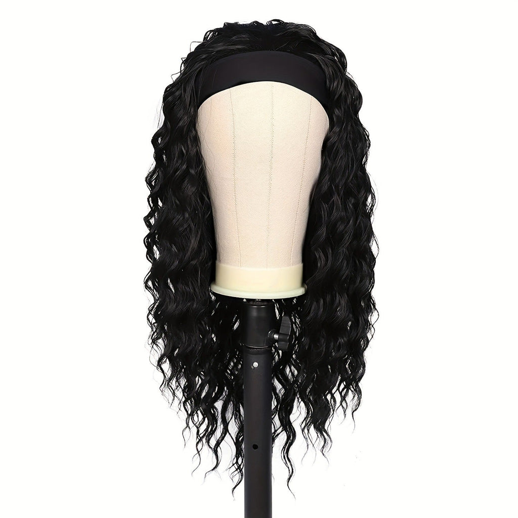 Synthetic Kinky Curly Headband Wig Long Length - WigWonders