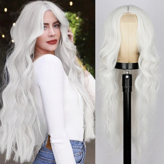 Synthetic Long Curly Lace Part Wig Highlighted Ombre - WigWonders