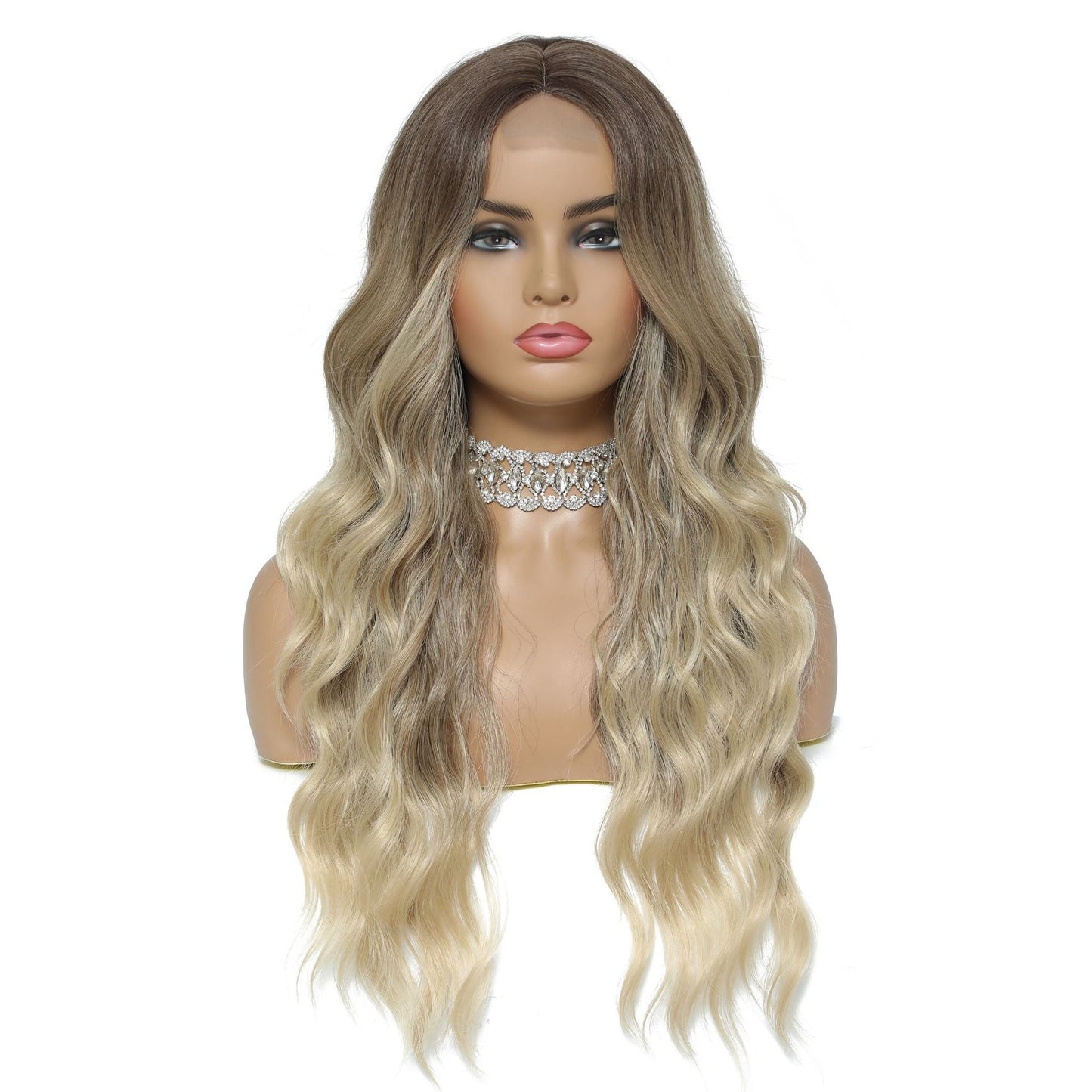 Synthetic Long Curly Lace Part Wig Highlighted Ombre - WigWonders
