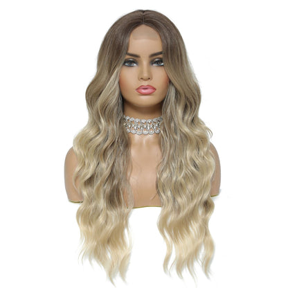 Synthetic Long Curly Lace Part Wig Highlighted Ombre - WigWonders