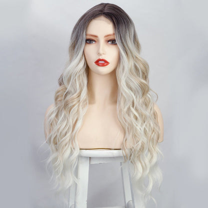 Synthetic Long Curly Lace Part Wig Highlighted Ombre - WigWonders