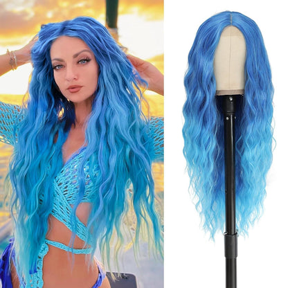 Synthetic Long Curly Lace Part Wig Highlighted Ombre - WigWonders