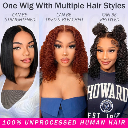 Water Wave Bob Glueless Wig | 4x4 Lace Closure 100% Human Hair - WigWonders