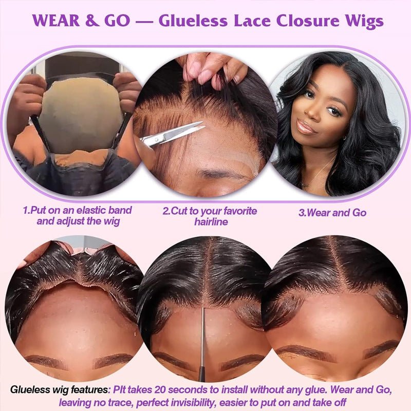 Wear & Go Glueless Human Hair Wig - Curly Lace Front - WigWonders
